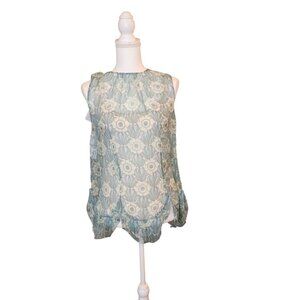 Prada Women’s Chiffon Floral Print Sleeveless Top, Size 40 NWT